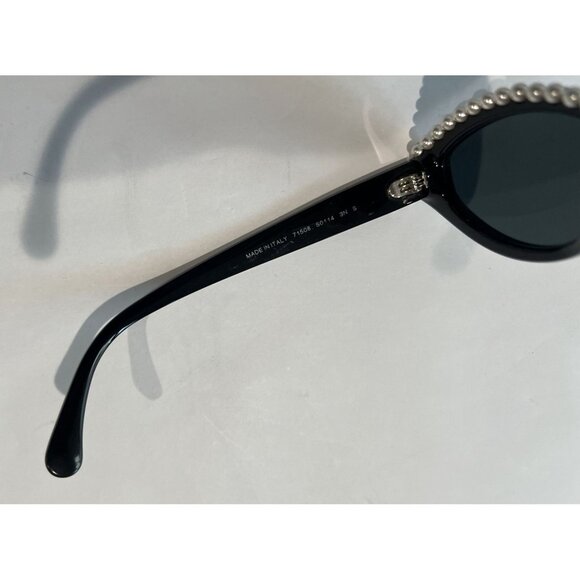 Chanel Pearl S0114 Oval Sunglasses in Black Authentic - Picture 7 of 7